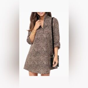 NWT Tuckernuck Megan Taffeta Mini Leopard Print Dress Women's waterproof fabric